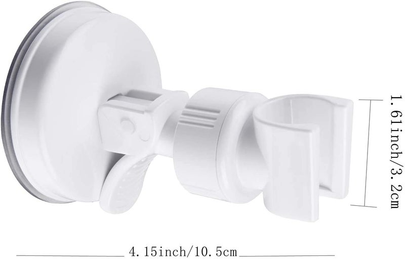 OUO Adjustable Shower Head Holder, Bathroom Suction Cup Handheld Shower Head Bracket, Removable Handheld Showerhead & Wall Mounted Suction Bracket (2pcs White) - Image 3